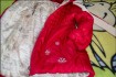Деми куртка для девочки. Насыщенного красного цвета, трикотажный манж фото № 3