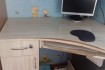 Диван выдвижной, компактный, цв. синий с узором+5 подушек к нему, б/у фото № 1