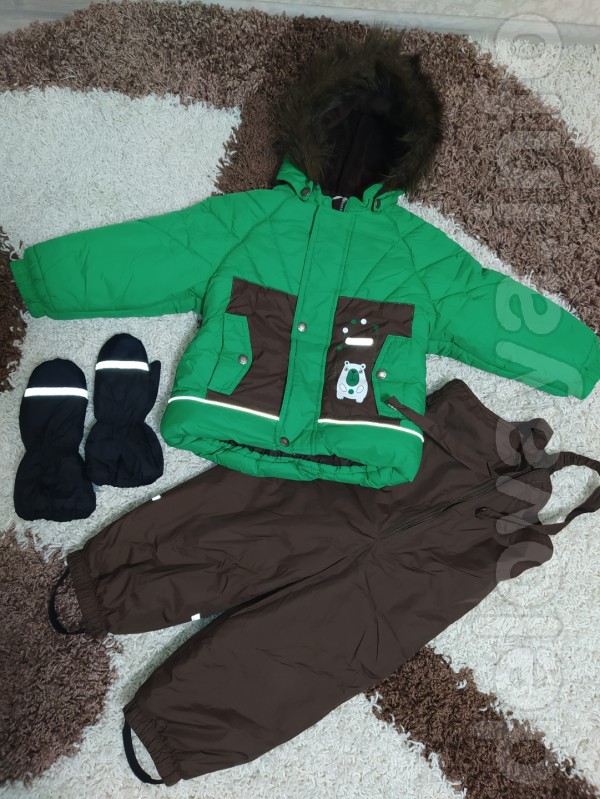Зимний комплект для мальчика,можно и девочке (куртка+полукомбинезон) 