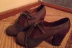 Туфли на шнурках комбинированные цвет серый, бардо. Размер 37-37,5.
 фото № 2